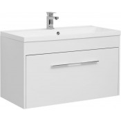 Тумба с раковиной Aquanet Августа 100 287686 белый глянец