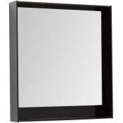 Зеркало Aquanet Милан 80 306387 с подсветкой черный глянец