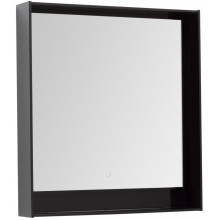 Зеркало Aquanet Милан 80 306387 с подсветкой черный глянец