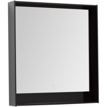 Зеркало Aquanet Милан 80 306387 с подсветкой черный глянец