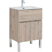 Тумба с раковиной Aquanet Алвита new 60 274005 дуб веллингтон/белый