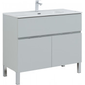 Тумба с раковиной Aquanet Алвита new 100 274011 серый