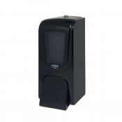 HOR-41213515 Дозатор для жидкого мыла HOR БИЗНЕС X12 нажимной 1,2 л, корпус черный, стекла прозрачные черные, кнопка черная