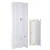 Шкаф пенал Bellezza Кантри 60 Белый патина Серебро