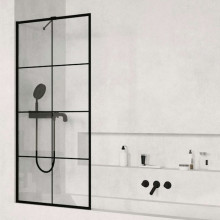 Штора для ванной Cerutti SPA Muza F80 черный/прозрачное