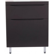 Тумба с раковиной Style Line Бергамо мини 70 (2 ящ.) люкс антискрейтч черный