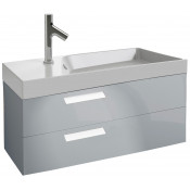 Тумба с раковиной Jacob Delafon Rythmik EB1304-N21/EXN112-Z-00 100 серый титан глянцевый