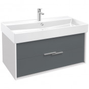 Тумба под раковину Jacob Delafon Vivienne EB1668-J5-J54 100 белый глянец/серый матовый