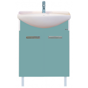 Тумба с раковиной Misty Джулия 65 напольная прямая, цвет голубой