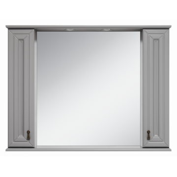 Зеркальный шкаф Misty Лувр 105 П-Лвр03105-1504 с подсветкой, серый