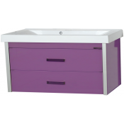 Тумба с раковиной Misty Джулия Qvatro 105 подвесная с 2 ящиками сиреневая