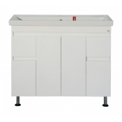 Тумба с раковиной Misty Фостер 100 с 2 ящиками белая 