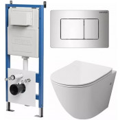 Подвесной унитаз с инсталляцией Grossman 97.4411S.04.10M белый