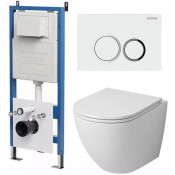 Подвесной унитаз с инсталляцией Grossman 97.4455S.01.000 белый