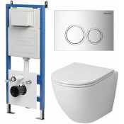 Подвесной унитаз с инсталляцией Grossman 97.4455S.01.100 белый