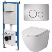 Подвесной унитаз с инсталляцией Grossman 97.4455S.05.12M белый