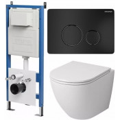 Подвесной унитаз с инсталляцией Grossman 97.4455S.05.21M белый