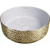 Раковина накладная Grossman Color GR-5010GWL D35.5 золото/белый