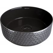 Раковина накладная Grossman Color GR-5010SBR D35.5 серебро/черный