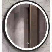 Зеркало Relisan Alisa Black Гл000026095 D80 с подсветкой и с сенсорным выключателем