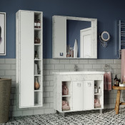 Комплект мебели Misty Мия 90 PK-M-Miya-WT90-zL левый белый/серый