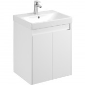 Тумба с раковиной Акватон Сканди Doors 1A2788K0SD010 55 белый глянец/белый матовый