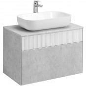 Тумба с раковиной Акватон Марбл 1A2762K4MH4C0 80 слэйт/белый матовый