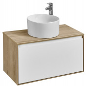 Тумба с раковиной Акватон Либерти 1A279801LYC70/732700C000/1A281203LYC70 70 дуб эльвезия/белый глянец