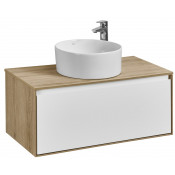 Тумба с раковиной Акватон Либерти 1A279901LYC70/732700C000/1A279703LYC70 90 дуб эльвезия/белый глянец