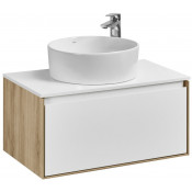 Тумба с раковиной Акватон Либерти 1A279901LYC70/732700C000/1A279703LY010 90 дуб эльвезия/белый глянец