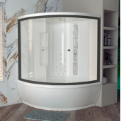 Душевой бокс Радомир Калифорния К1 1-04-6-0-4-0780 155х155 черный/прозрачное