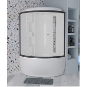 Душевой бокс Радомир Лаура 1-04-6-0-0-0830 128х128 крыша сендвич черный/прозрачное