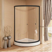 Душевой уголок Радомир Найт 1-03-6-0-0-0030 100х100 с поддоном черный/прозрачное