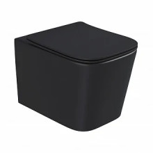Унитаз подвесной HANSMANN KVADRO BLACK (сиденье дюропласт с микролифтом)УНИ0019