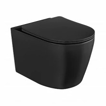 Унитаз подвесной HANSMANN ROUND BLACK (сиденье дюропласт с микролифтом)УНИ0022