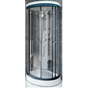 Душевая кабина Радомир Стронг 1-05-6-0-0-180 90x90 черный/прозрачно-матовое