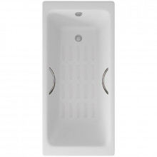 Чугунная ванна Delice Parallel DLR220503R-AS 150x70 с ручками с антискользящим покрытием, белый