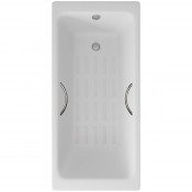 Чугунная ванна Delice Parallel DLR220504R-AS 160x70 с ручками с антискользящим покрытием, белый
