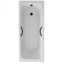Чугунная ванна Delice Biove DLR220509RB 170x75 с черными матовыми ручками, белый