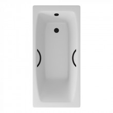 Чугунная ванна Delice Repos DLR220507RB 150x70 с черными матовыми ручками, белый