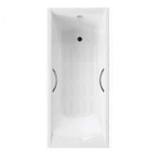 Чугунная ванна Delice Prestige DLR230623R-AS 180x80 с отверстиями под ручки и антискользящим покрытием, белый