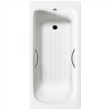 Чугунная ванна Delice Fort DLR230622R-AS 200x85 с отверстиями под ручки и антискользящим покрытием, белый