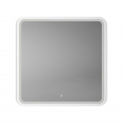 Зеркало Art&Max Genova AM-Gen-800-800-DS-F-White 80х80 с подсветкой, белый матовый