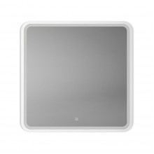 Зеркало Art&Max Genova AM-Gen-800-800-DS-F-White 80х80 с подсветкой, белый матовый