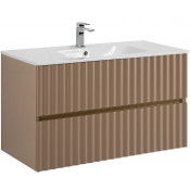 Тумба под раковину Art&Max Elegant AM-ELEGANT-1000-2C-SO-CM-LED с LED подсветкой капучино матовый