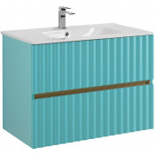 Тумба с раковиной Art&Max Elegant AM-ELEGANT-800-2C-SO-MM-LED/AM7110-80 с LED подсветкой светло-зеленый матовый