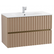 Тумба с раковиной Art&Max Elegant AM-ELEGANT-800-2C-SO-CM-LED/AM7110-80 с LED подсветкой капучино матовый