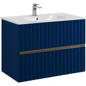 Тумба с раковиной Art&Max Elegant AM-ELEGANT-800-2C-SO-SA-P/AM7110-80 с LED подсветкой сапфир