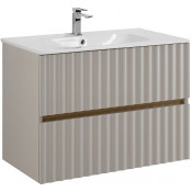 Тумба с раковиной Art&Max Elegant AM-ELEGANT-800-2C-SO-GCM-LED/AM7110-80 с LED подсветкой светло-серый матовый