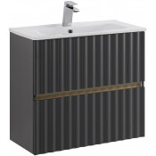 Тумба под раковину Art&Max Elegant AM-ELEGANT-600-2C-SO-GM-LED с LED подсветкой серый матовый